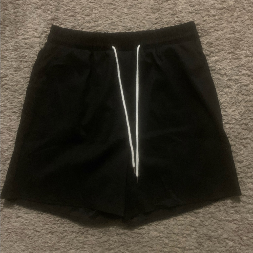 black shorts